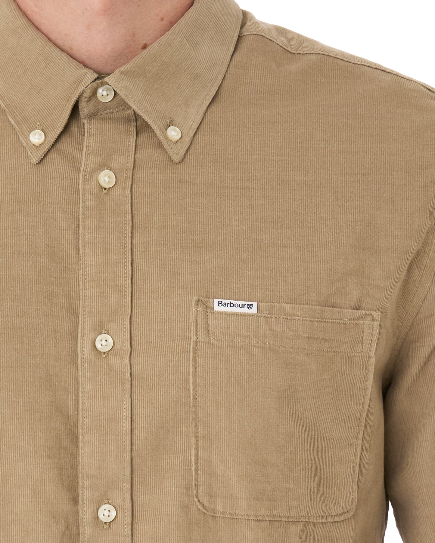 Barbour Ramsey Tailored Cord Shirt Washed Stone