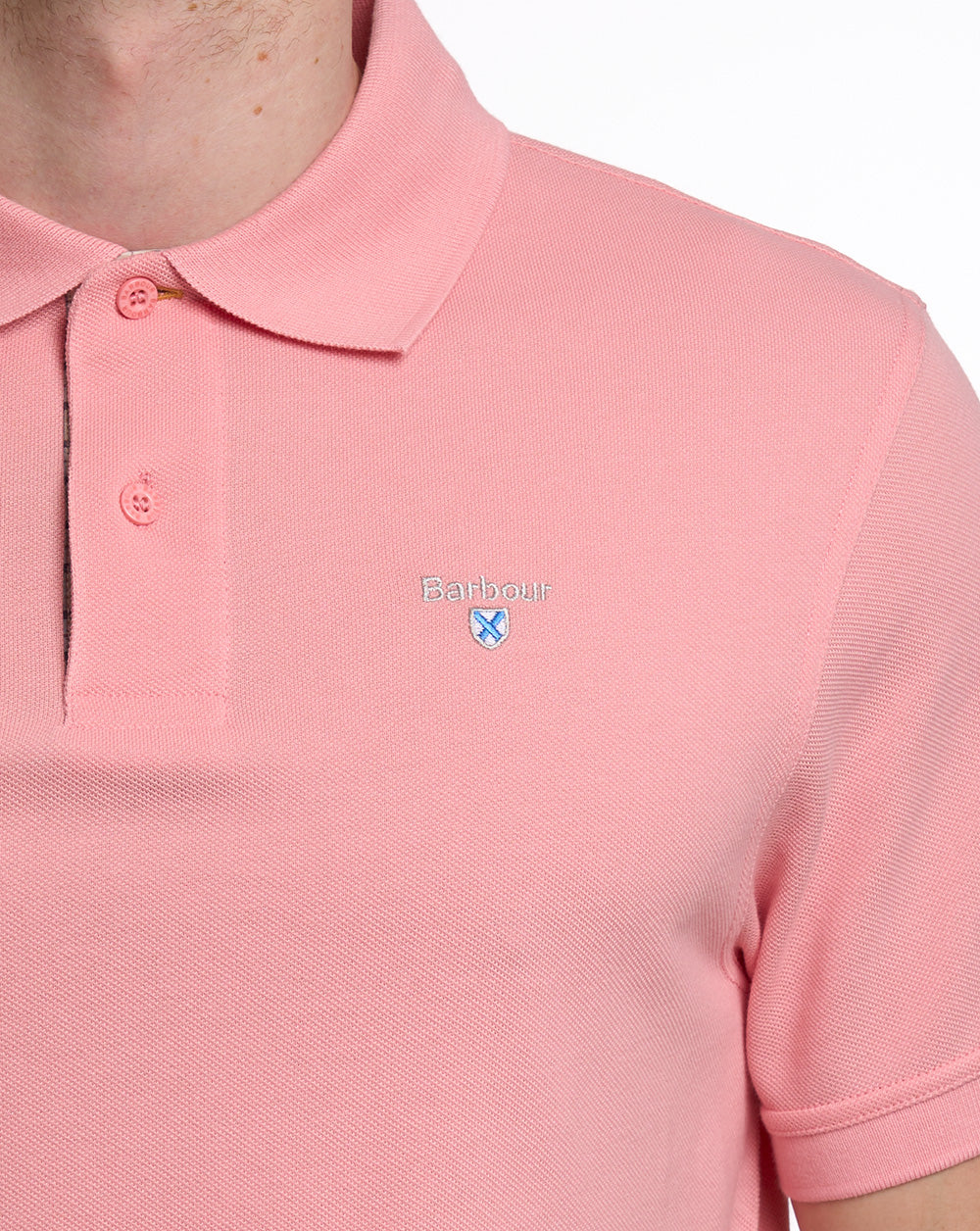 Barbour Tartan Piqué Polo Mineral Pink