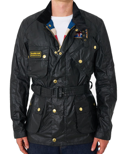 Barbour Union Jack Wachsjacke Schwarz