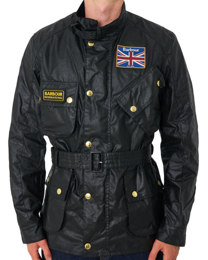 Barbour Union Jack Wachsjacke Schwarz