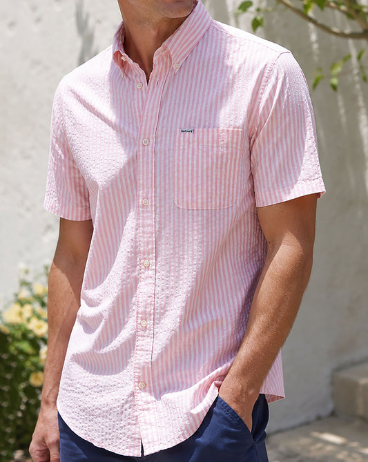 Barbour Barbour Cresswell Seersucker SS Shirt Mineral Pink