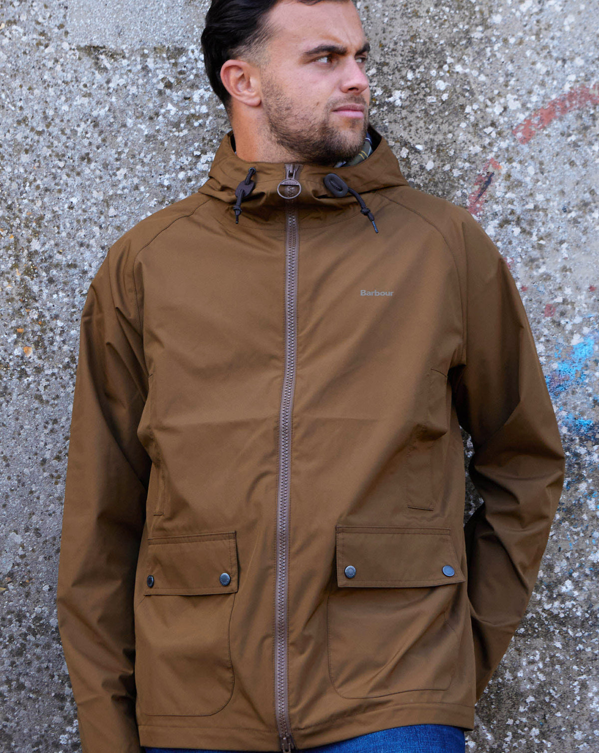 Barbour Domus Waterproof Jacket Dark Sand