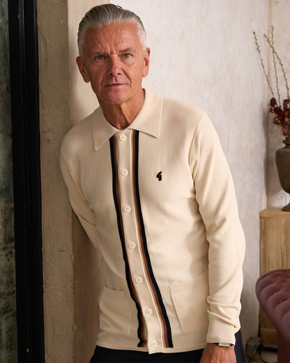 Gabicci Vintage Bromley Archive Knitted Polo Cream