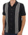 Ben Sherman Birdseye Stripe Button Thru Polo Black