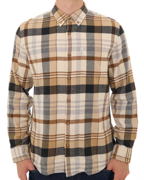 Ben Sherman Brushed Check Shirt Ecru