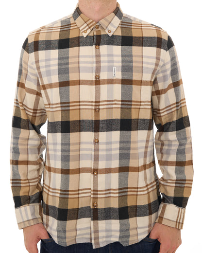 Ben Sherman Brushed Check Shirt Ecru