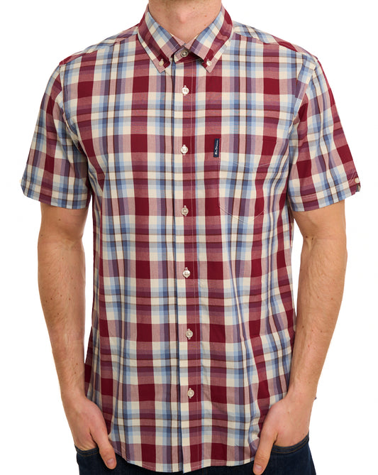 Ben Sherman Ben Sherman Classic Check SS Shirt Burgundy