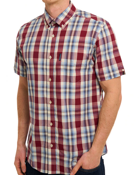 Ben Sherman Ben Sherman Classic Check SS Shirt Burgundy