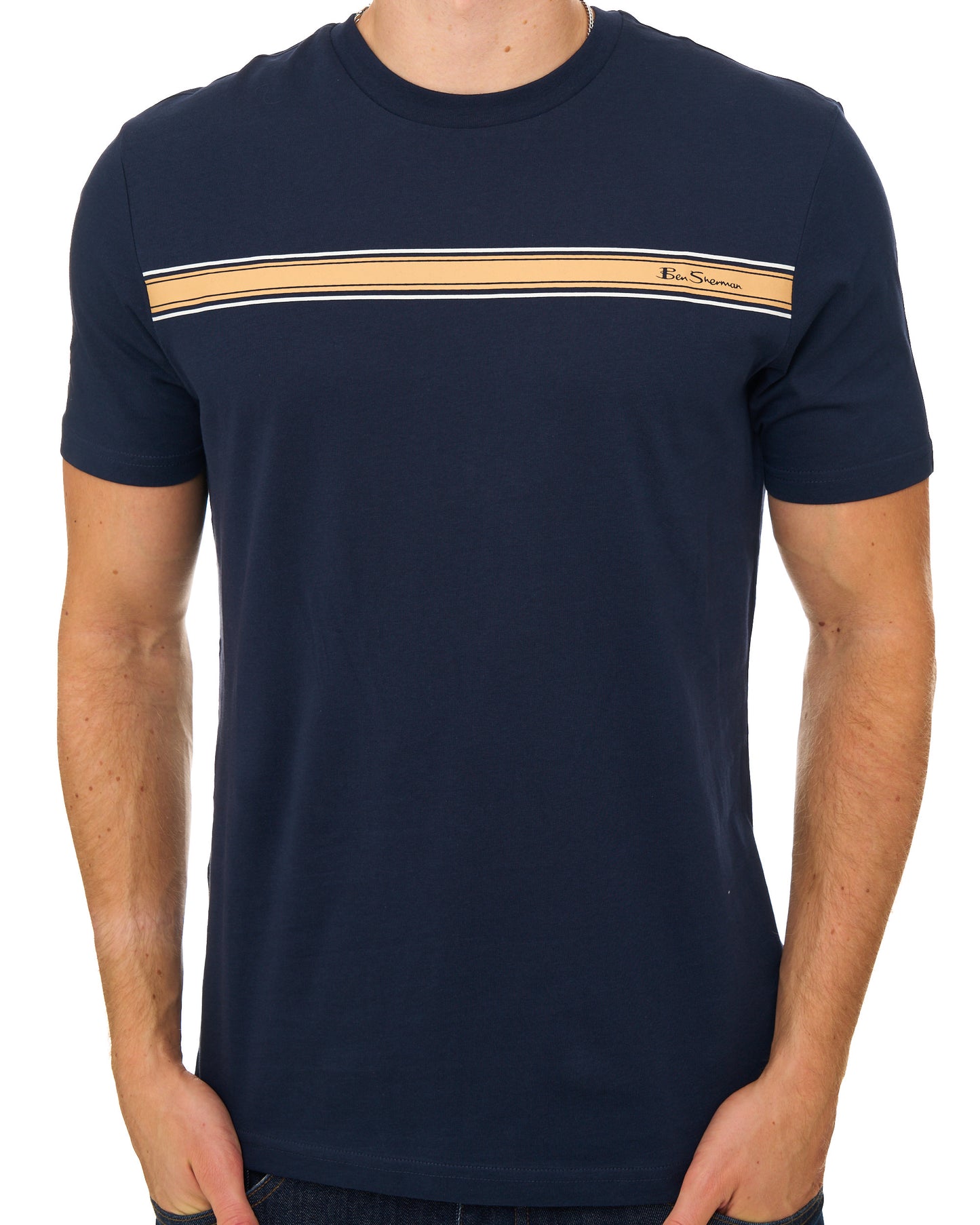 Ben Sherman Core Stripe T Shirt Dark Navy