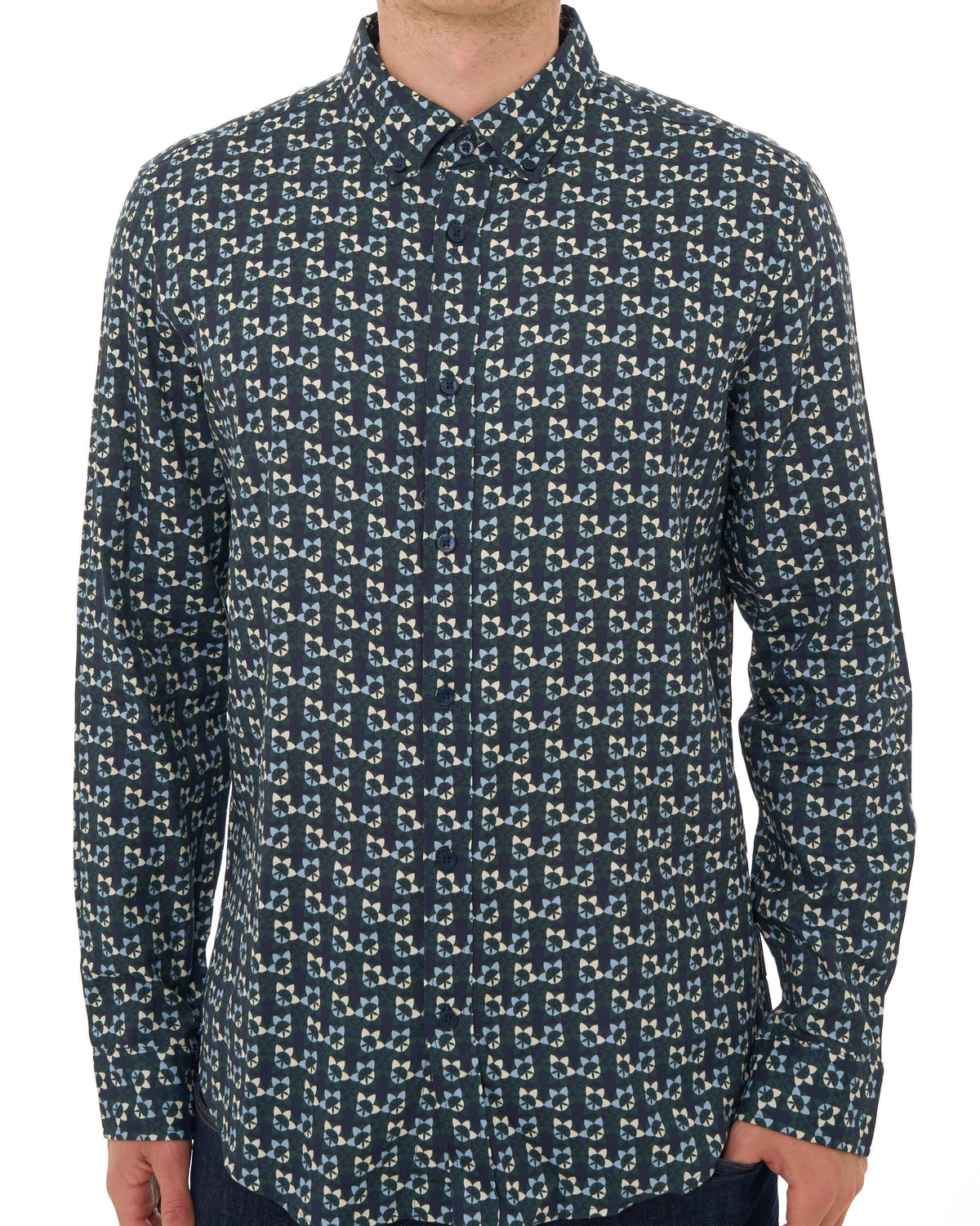 Ben Sherman Foulard Print Shirt Lotus Green