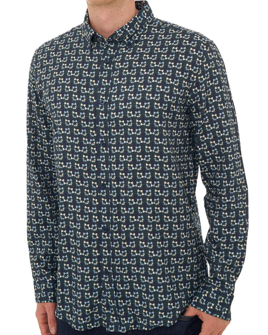 Ben Sherman Ben Sherman Foulard Print Shirt Lotus Green