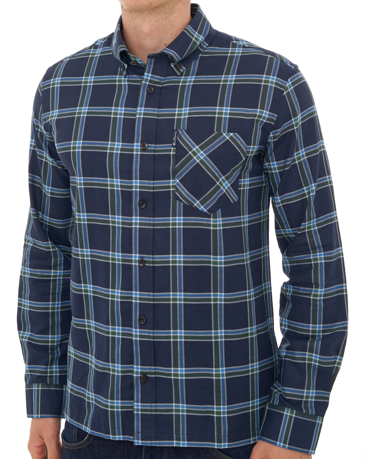 Ben Sherman Grid Check Shirt Dark Navy