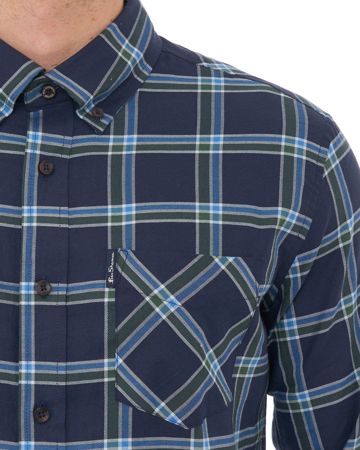Ben Sherman Grid Check Shirt Dark Navy