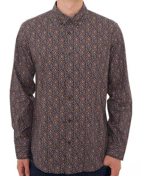 Ben Sherman Intricate Floral Print Shirt Black