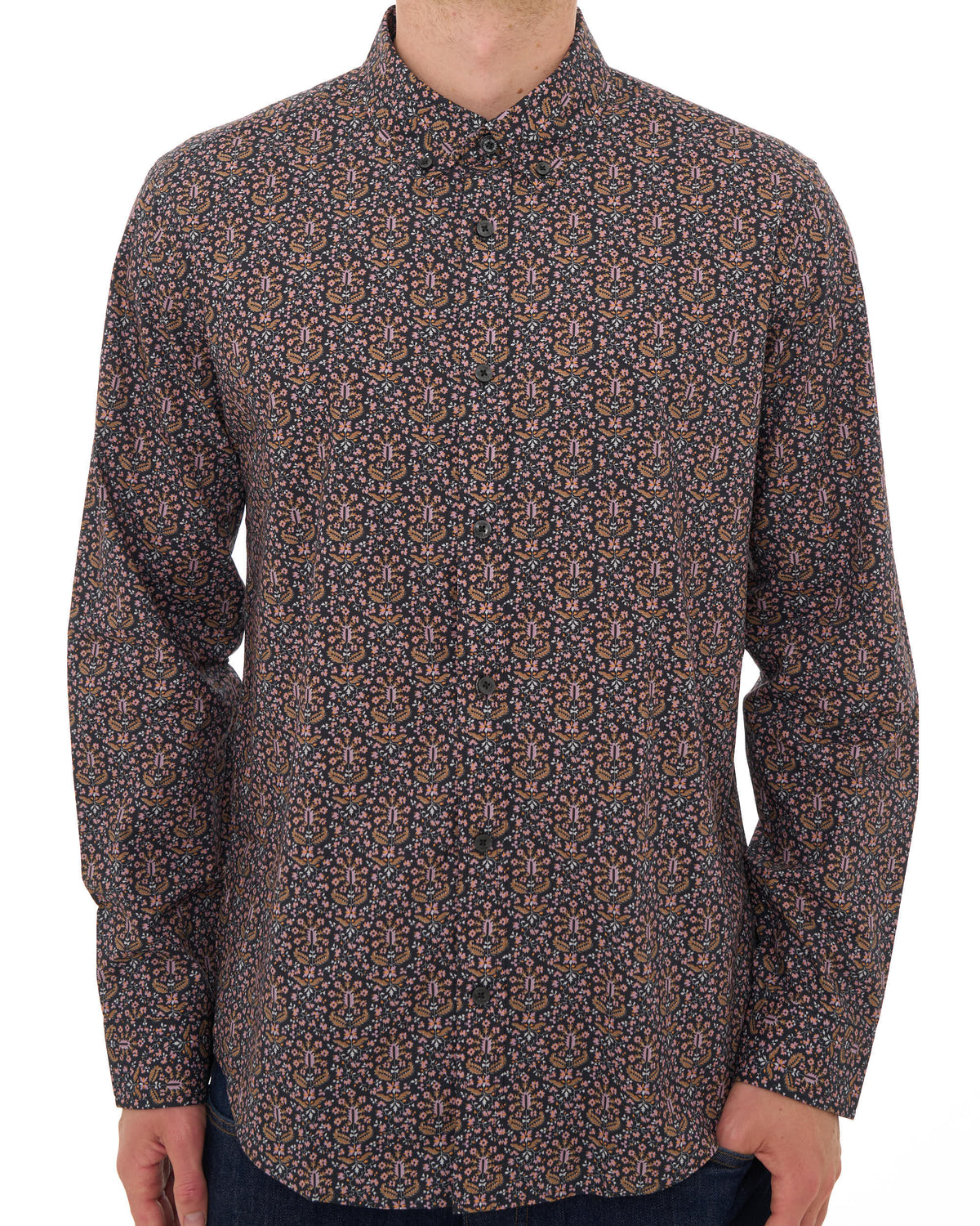 Ben Sherman Intricate Floral Print Shirt Black