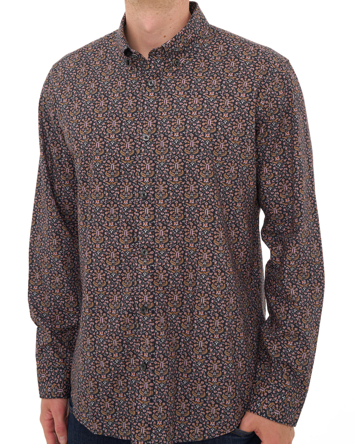 Ben Sherman Intricate Floral Print Shirt Black