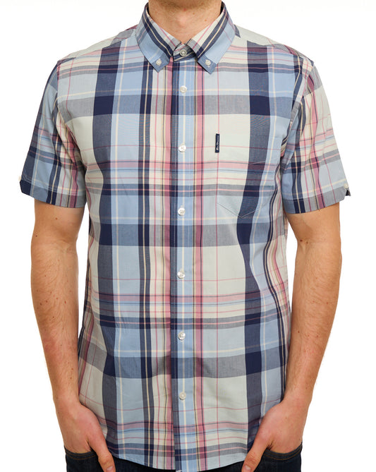 Ben Sherman Ben Sherman Oversized Check SS Shirt Blue Grey
