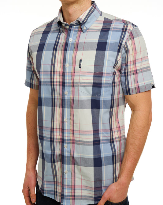 Ben Sherman Ben Sherman Oversized Check SS Shirt Blue Grey