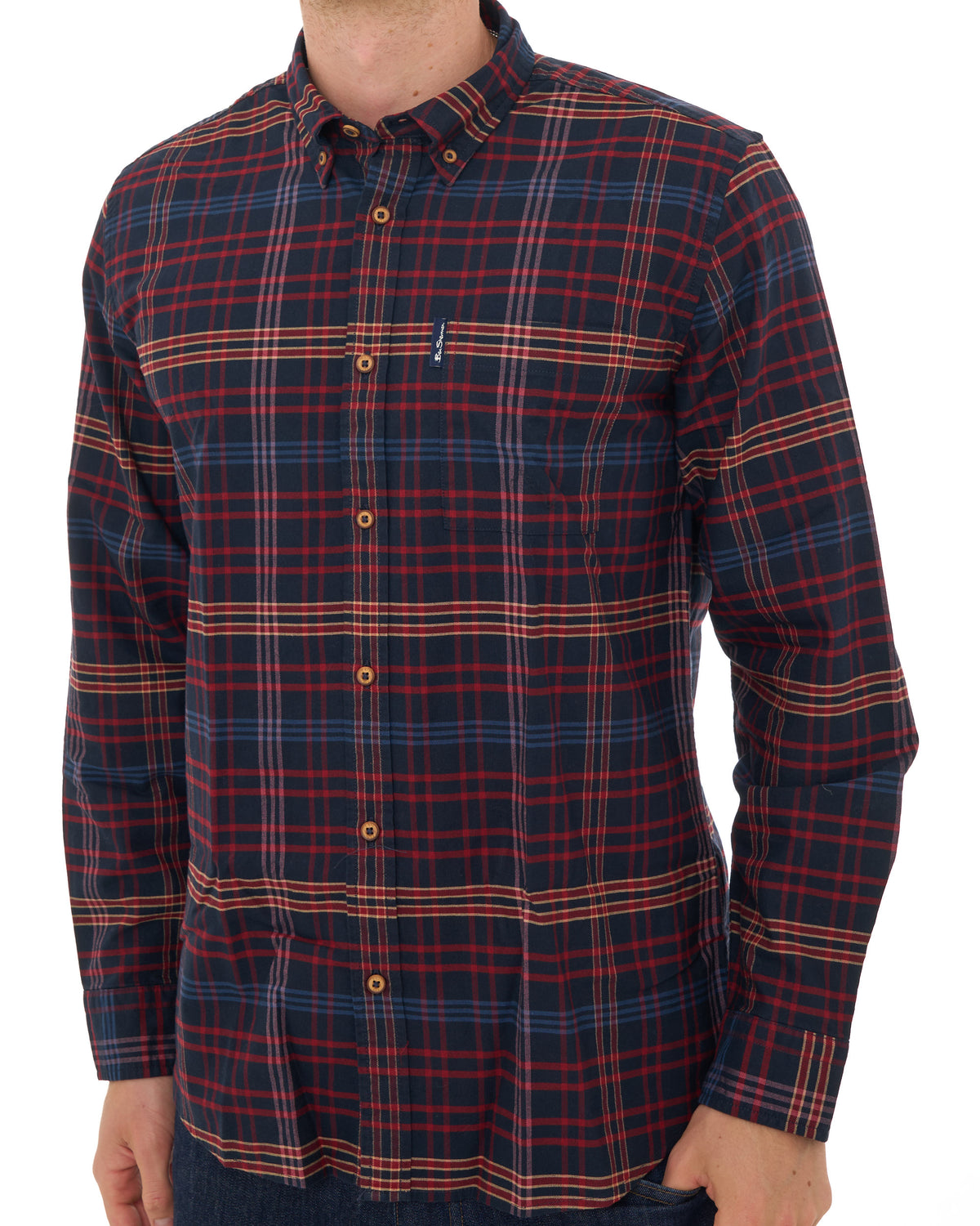 Ben Sherman Oxford Check Shirt Dark Navy