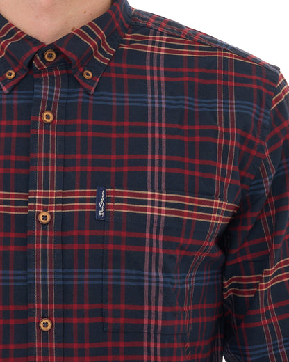 Ben Sherman Oxford Check Shirt Dark Navy