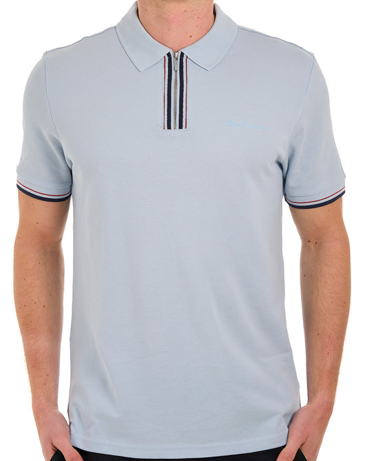Ben Sherman Ben Sherman Polohemd mit Knopfleiste, Puderblau