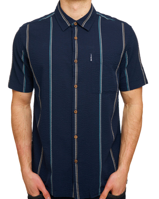 Ben Sherman Ben Sherman Seersucker Stripe SS Shirt Dark Navy