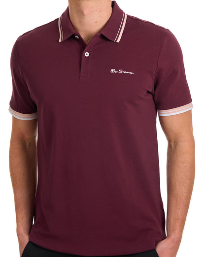 Ben Sherman Signature Piqué Polo Aubergine