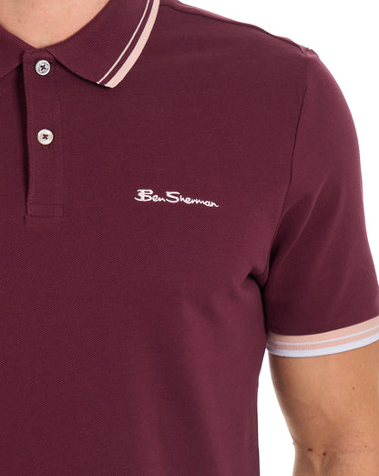 Ben Sherman Signature Piqué Polo Aubergine