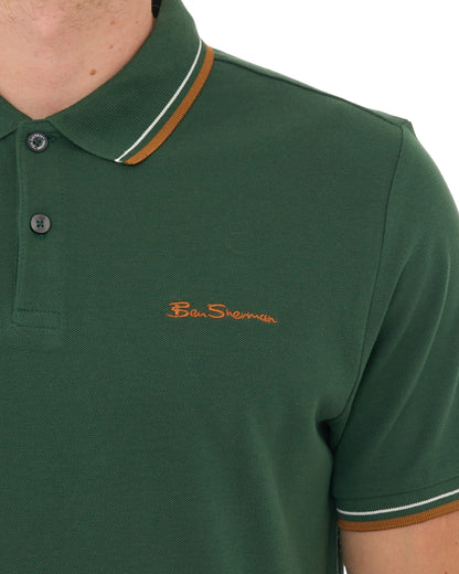 Ben Sherman Signature Pique Polo Bottle Green