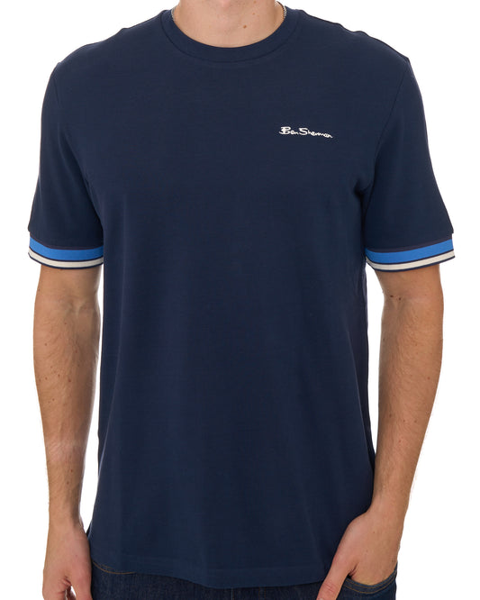 Ben Sherman Ben Sherman Textured Tipped T Shirt Dark Navy