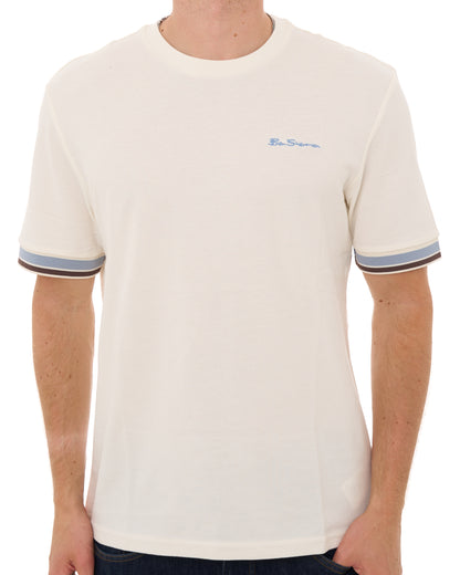 Ben Sherman Textured Tipped T Shirt Ivory