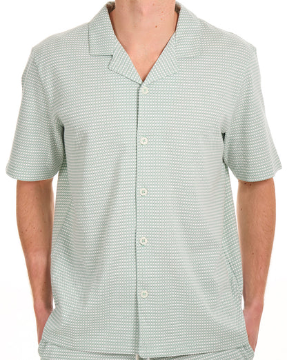 Ben Sherman Dreifarbiges Kurzarmhemd mit Strukturmuster, Mint