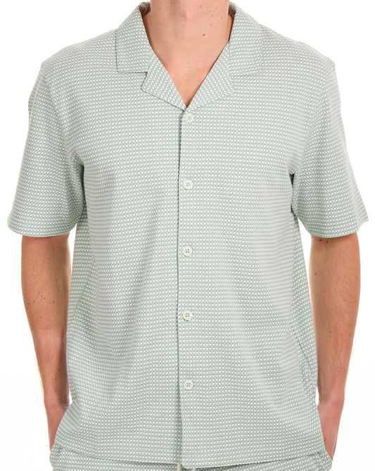 Ben Sherman Ben Sherman Dreifarbiges Kurzarmhemd mit Strukturmuster, Mint