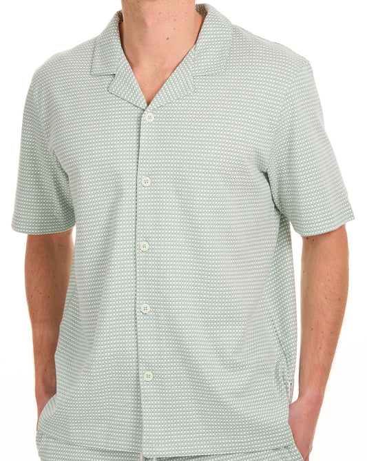 Ben Sherman Ben Sherman Dreifarbiges Kurzarmhemd mit Strukturmuster, Mint