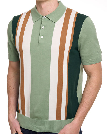 Ben Sherman Polohemd mit vertikalen Streifen, Elfenbein