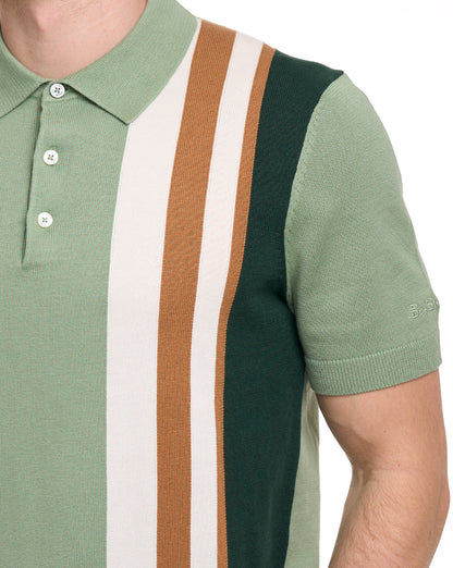 Ben Sherman Polohemd mit vertikalen Streifen, Elfenbein