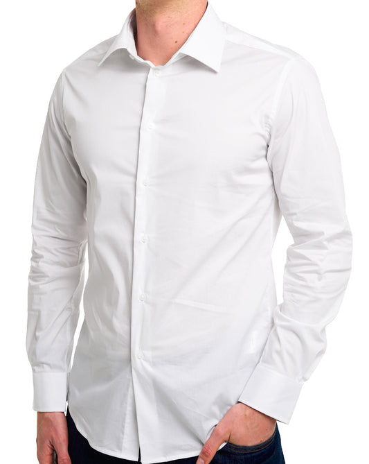 Benetton Benetton Popeline Slim Fit Hemd Weiß