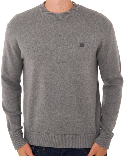 Benetton Crew Knit Jumper Grey Tonal