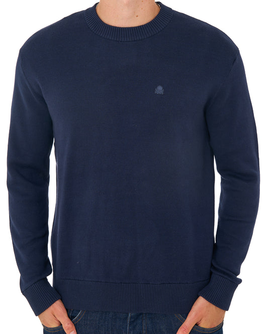 Benetton Benetton Crew Knit Jumper Navy Tonal