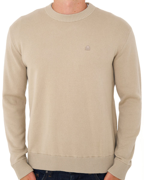 Benetton Crew Knit Jumper Sand Tonal