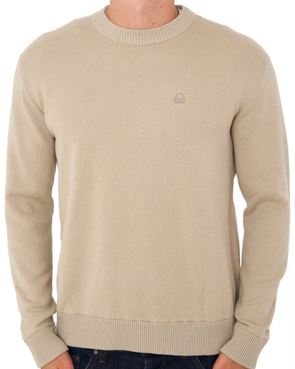 Benetton Crew Knit Jumper Sand Tonal