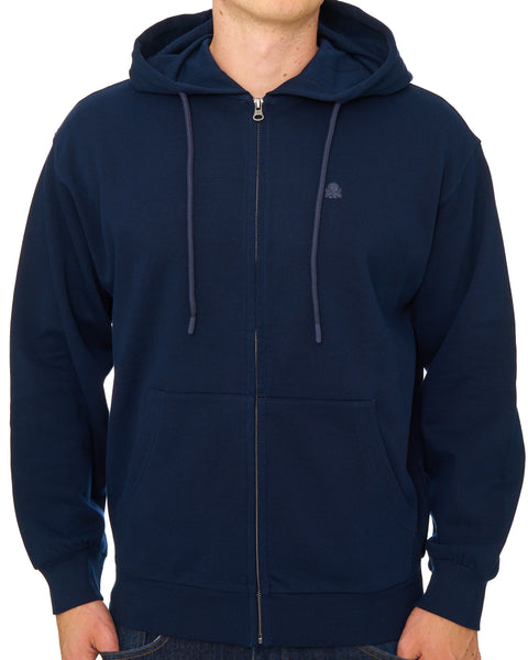 Benetton Full Zip Hoody Tonal Navy