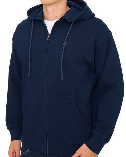 Benetton Full Zip Hoody Tonal Navy