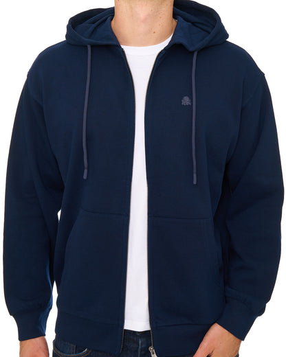 Benetton Full Zip Hoody Tonal Navy