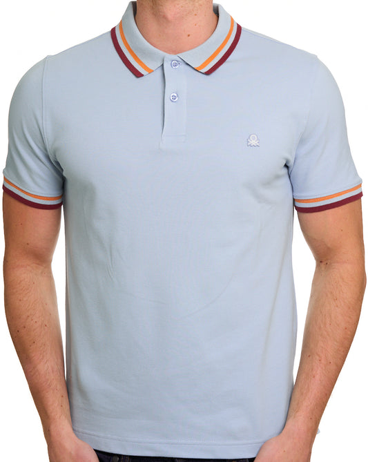 Benetton Benetton Maglia Tipped Polo Sky/Orange/Red