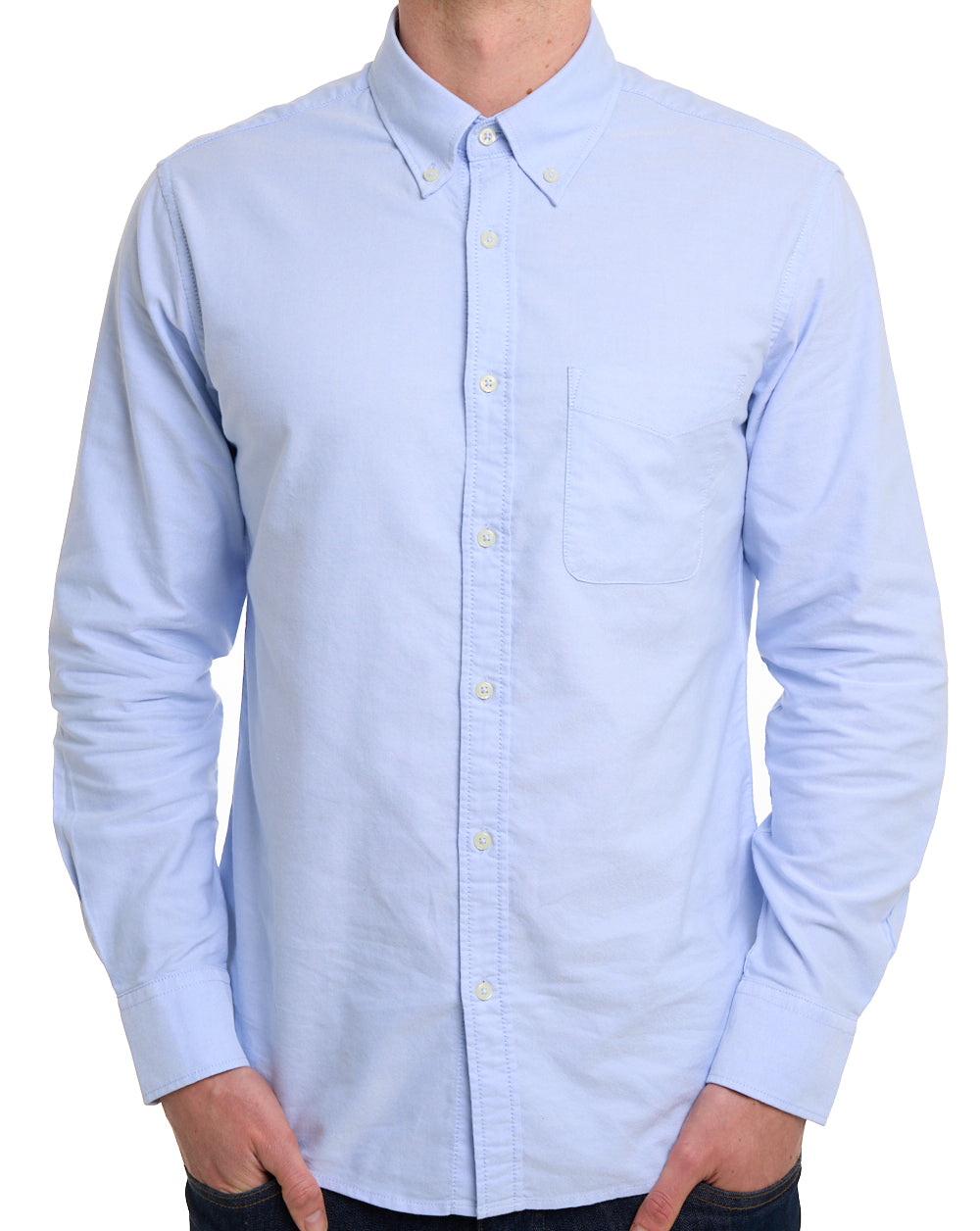Benetton Oxford-Baumwollhemd, Himmelblau