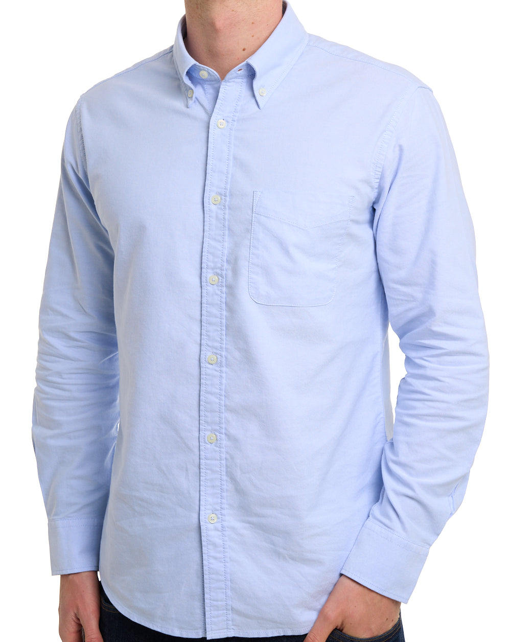 Benetton Oxford-Baumwollhemd, Himmelblau
