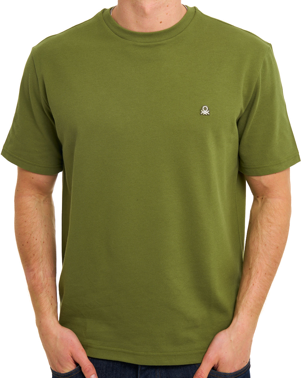 Benetton Pique Cotton T-Shirt Green