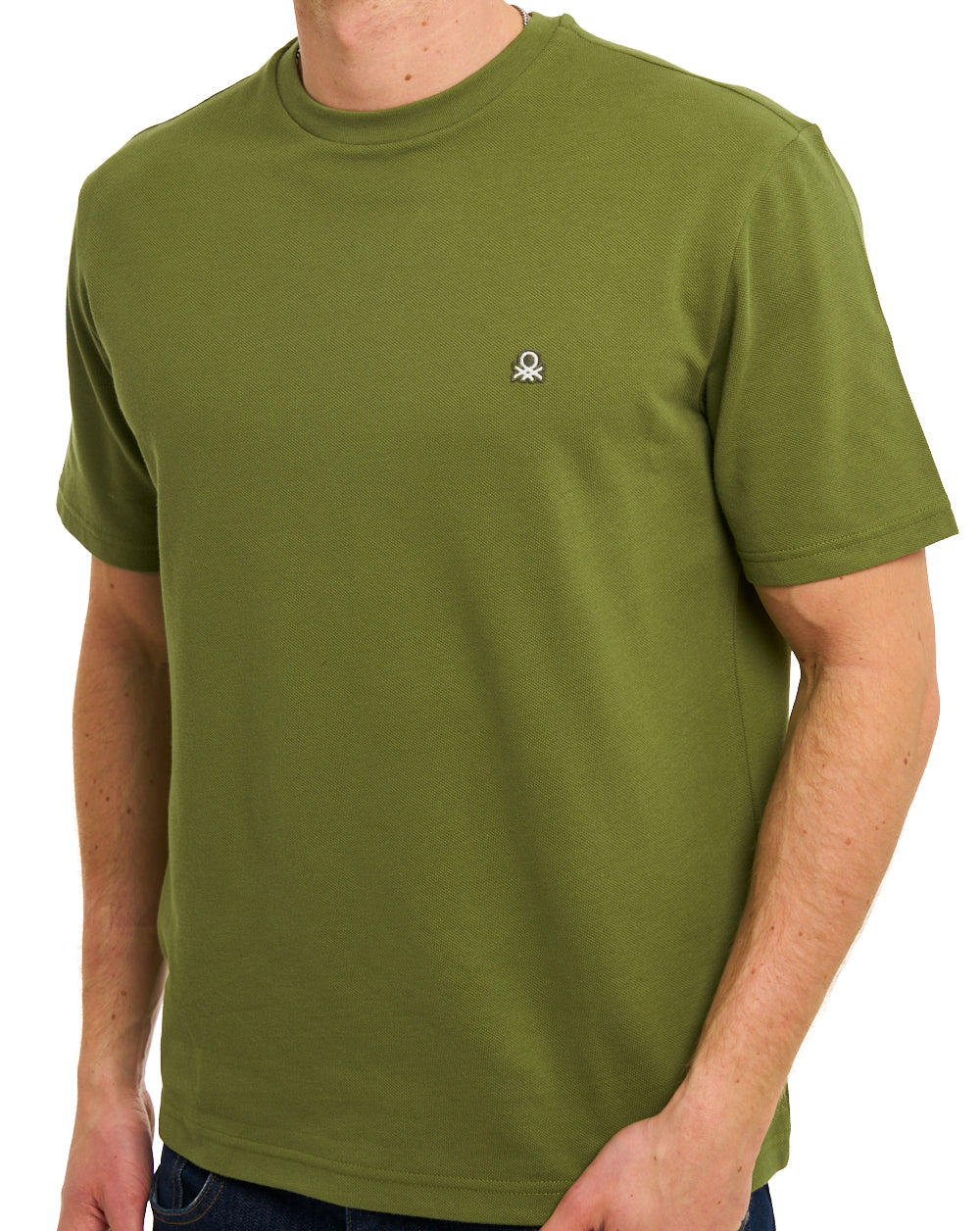 Benetton Pique Cotton T-Shirt Green