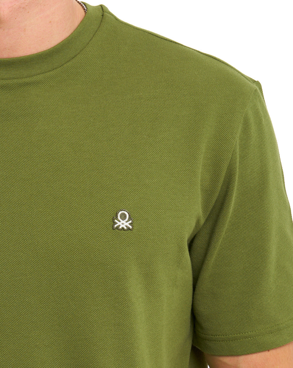 Benetton Pique Cotton T-Shirt Green